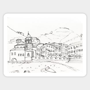 Cinque Terre Line Art Sticker